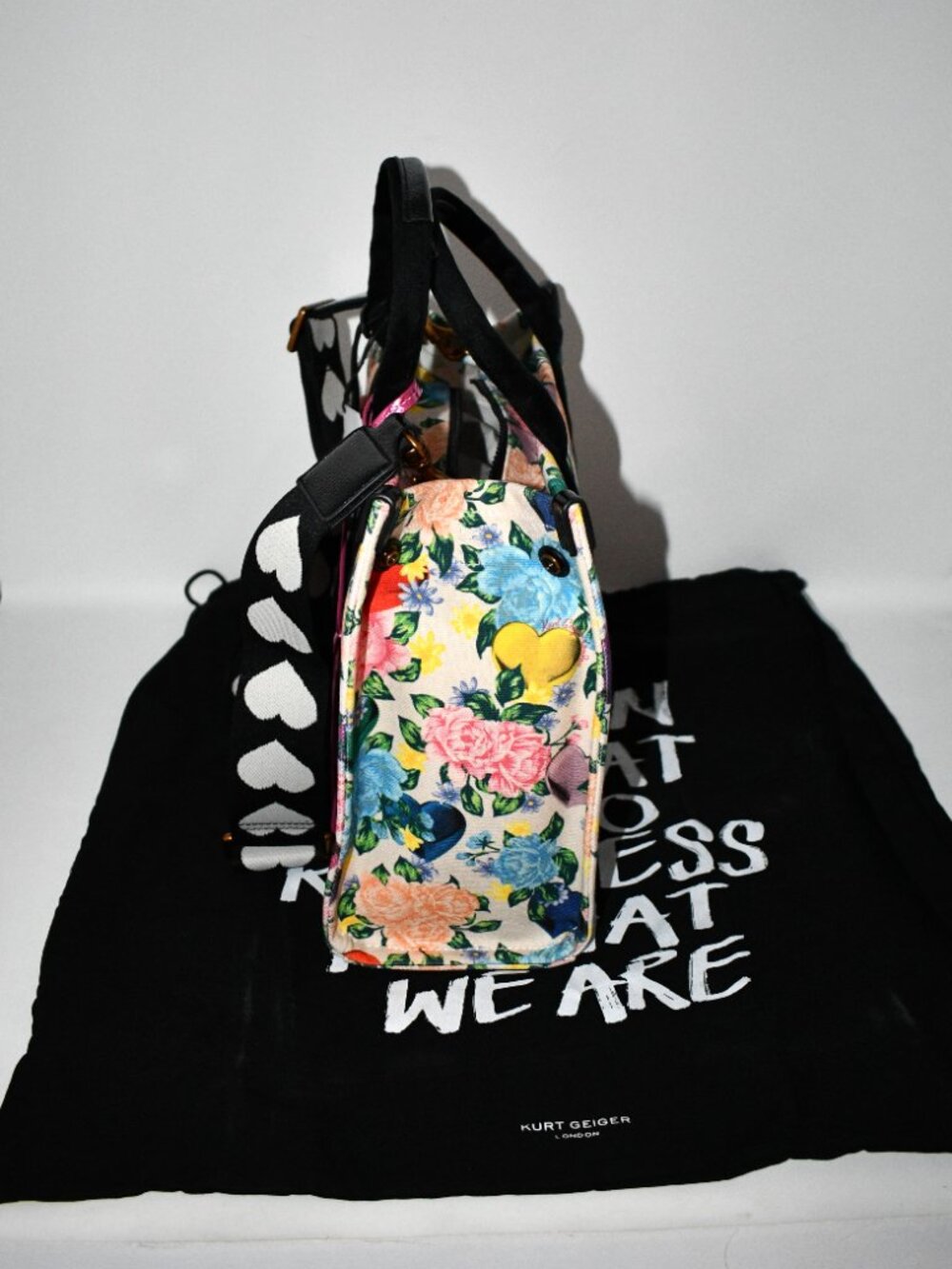 Kurt Geiger Southbank Floral Love Tote Handle Bag in Multi Floral #5033505609 NW - Picture 7 of 9